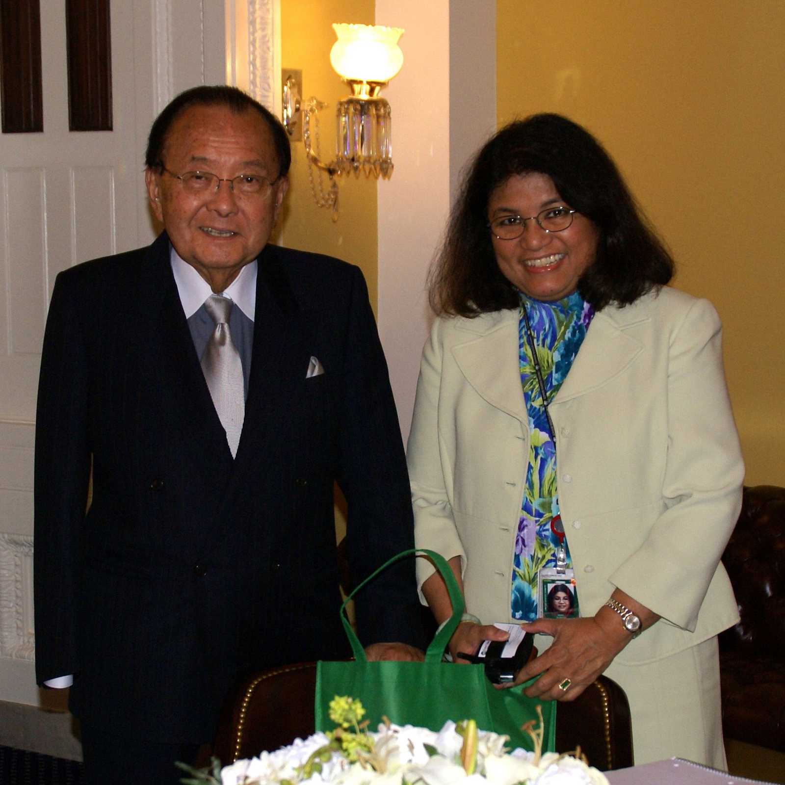 Senator Daniel Inouye and his Chief-of-Staff Marie Blanco